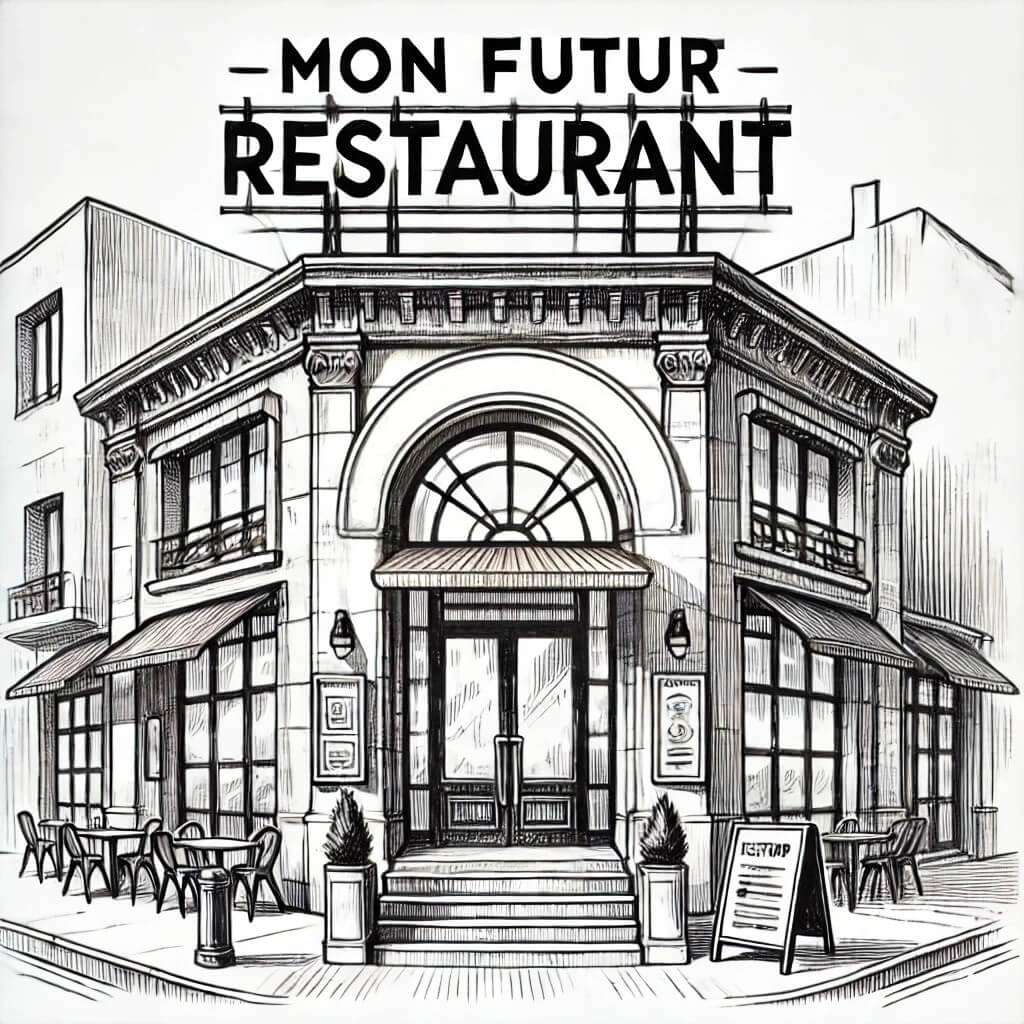 croquis d'un restaurant : Comment ouvrir un restaurant en France en 2024