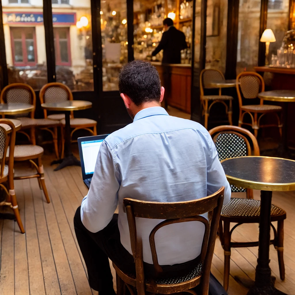 manager en restauration regarde ses candidatures pendant sa pause