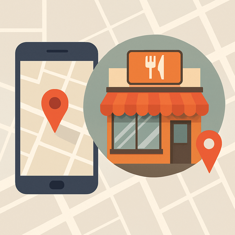 Comment ajouter son restaurant sur Google Maps : un téléphone sur une carte avec la localisation du restaurant