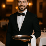 un serveur en restauration gastronomique