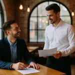 recherche serveur en urgence à Paris : un restaurateur se fait tendre un CV par un serveur