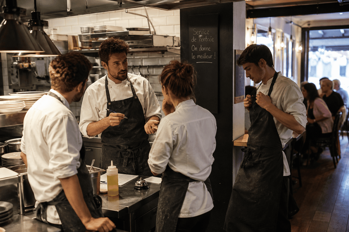 une équipe en cuisine se prépare a la rentrée de septembre